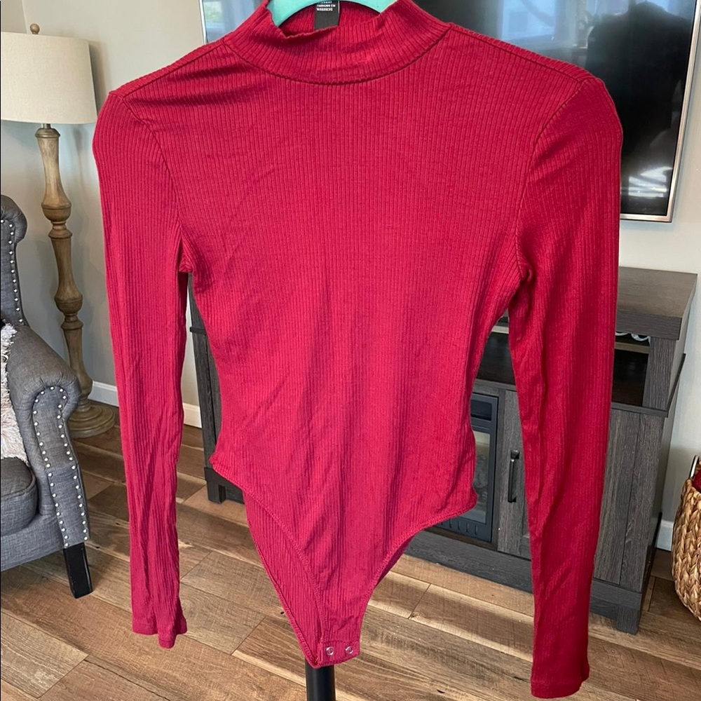 Red long sleeve bodysuit